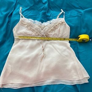 Sheer spaghetti strap - cream color - BEBE XS